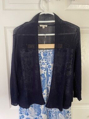Eileen Fisher open front cardigan linen blend size XS